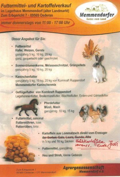 Verkauf im Lagerhaus Memmendorf